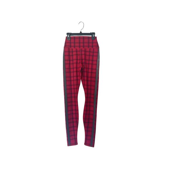 Alo Yoga Occasion Plaid Active Leggings in Red Size XS - Picture 3 of 5